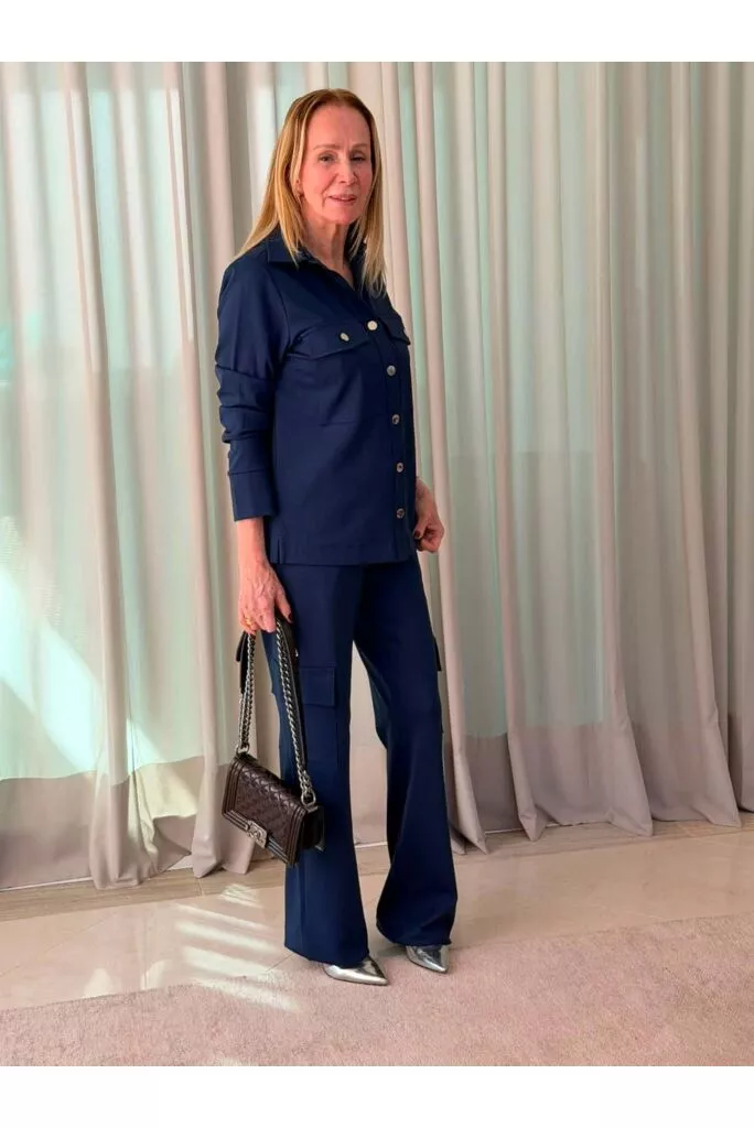 Conjunto Leila em Malha Estruturada Azul 1