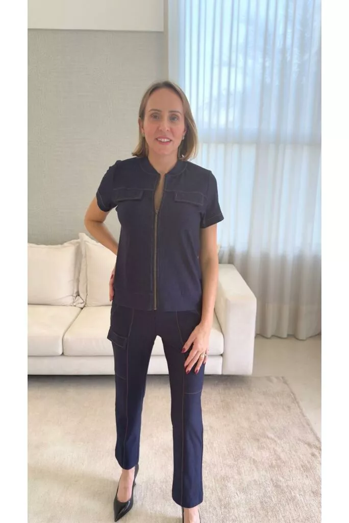 Conjunto Diana em Malha Denim azul 1
