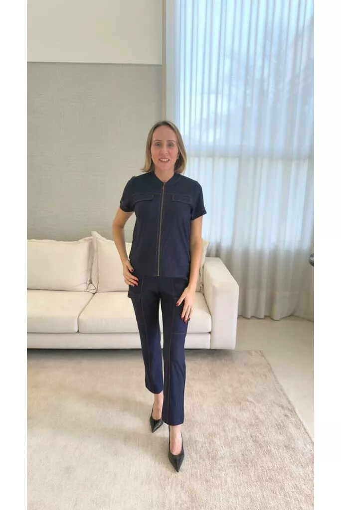 Conjunto Diana em Malha Denim azul 1