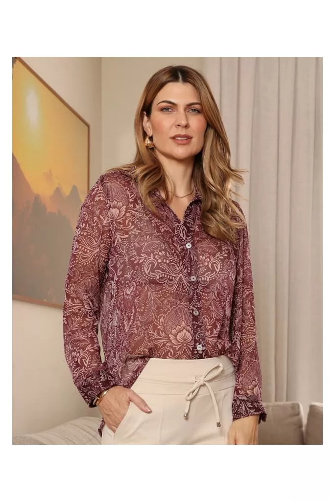 Camisa Pamela Estampa Floral Arabesco 1