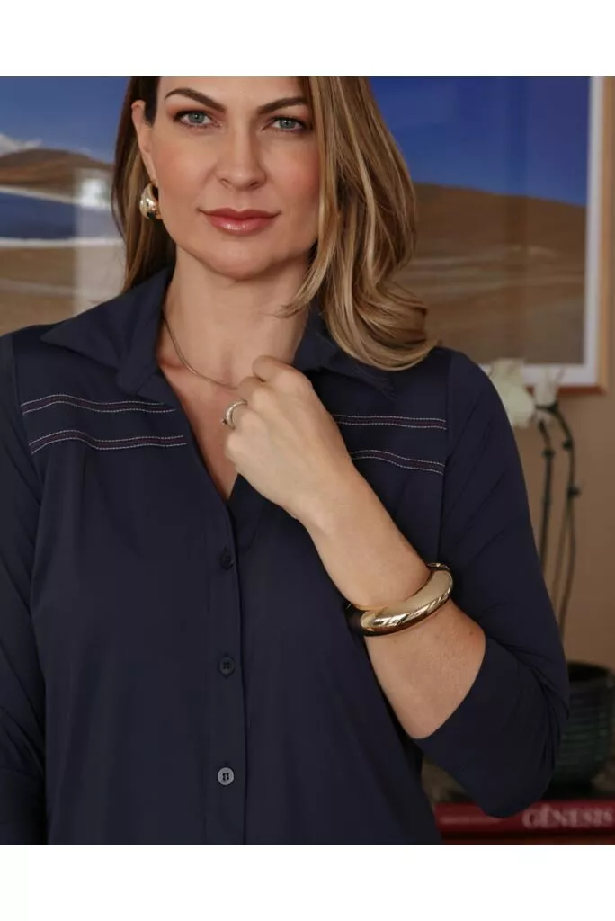Camisa Fiorela Preta em Malha Fria 1