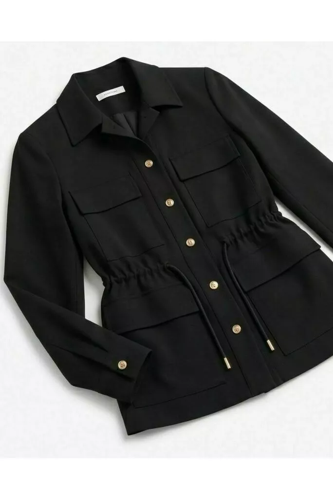 Parka Aline em Linho Preta 1