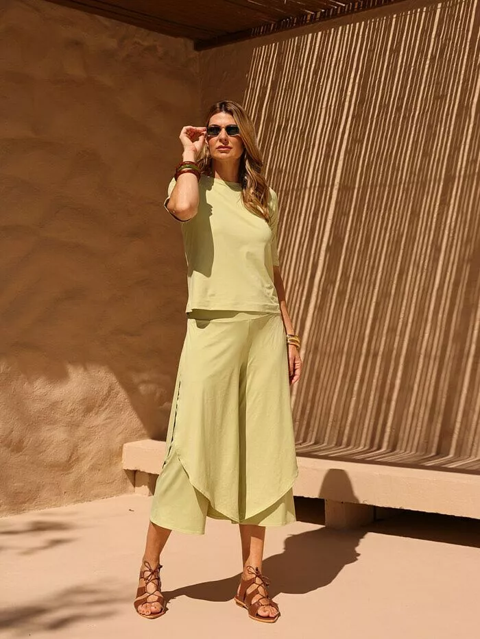 Calça Izabel Pantacourt Dupla em Fluity Limone 1