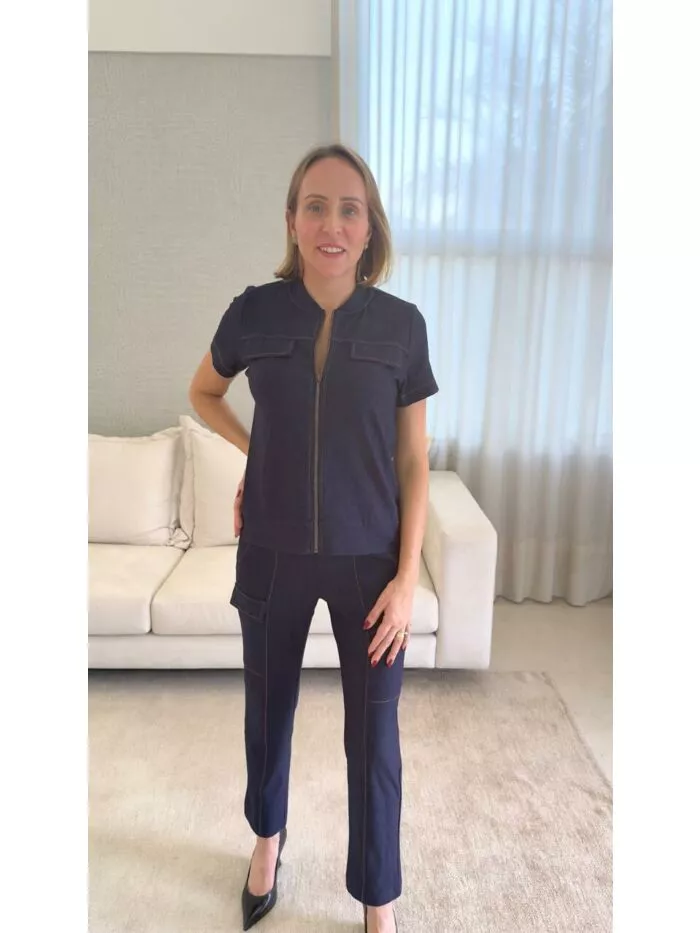 Conjunto Diana em Malha Denim azul 1