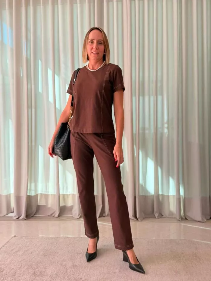 Conjunto Neide denim marrom 1