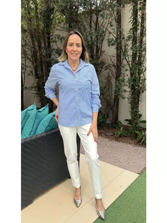 Camisa Virginia Listrada Azul 1