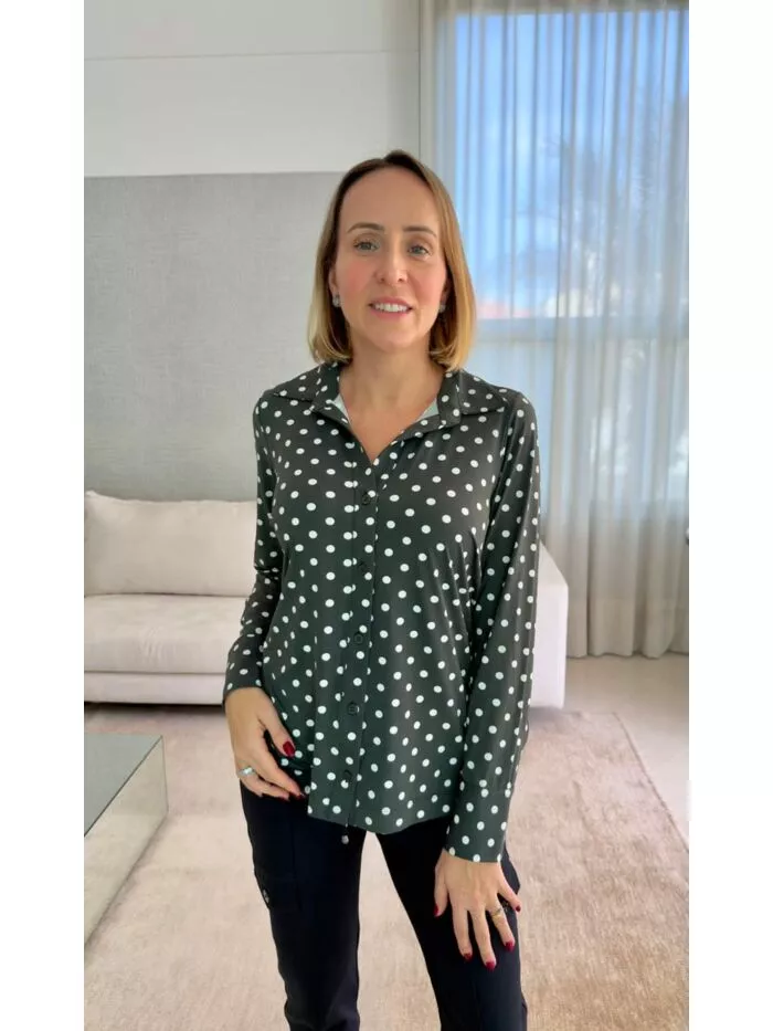 Camisa Luiza Preta com Poá 1