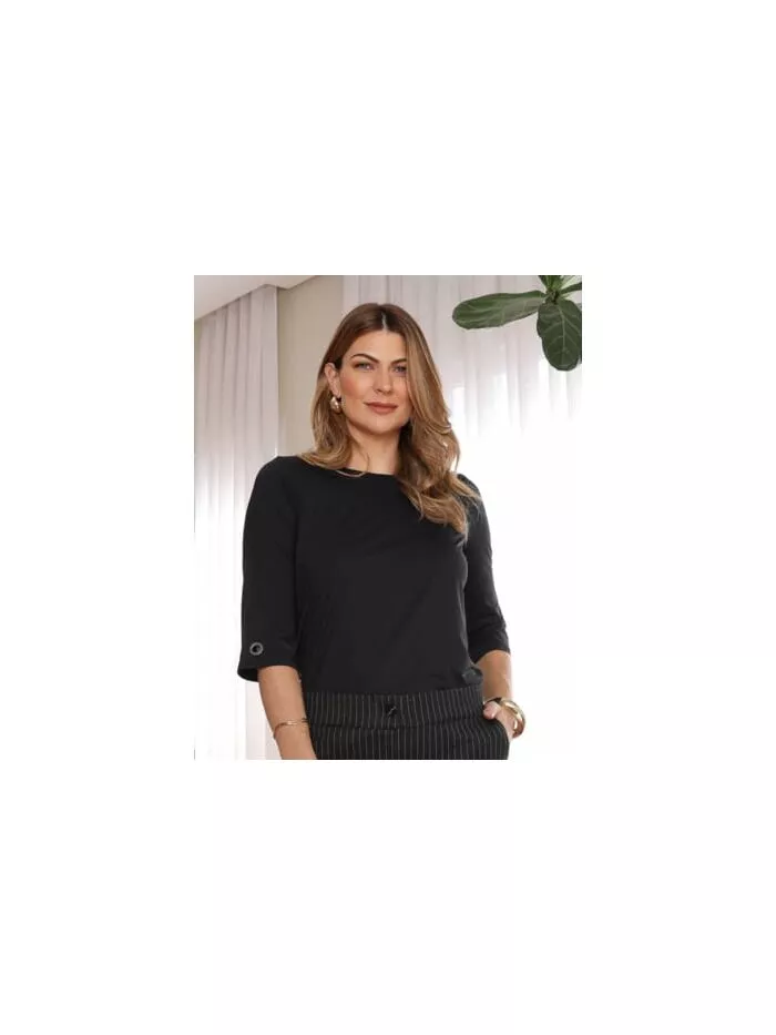 Blusa Elisa em Malha Fria – Preta 1