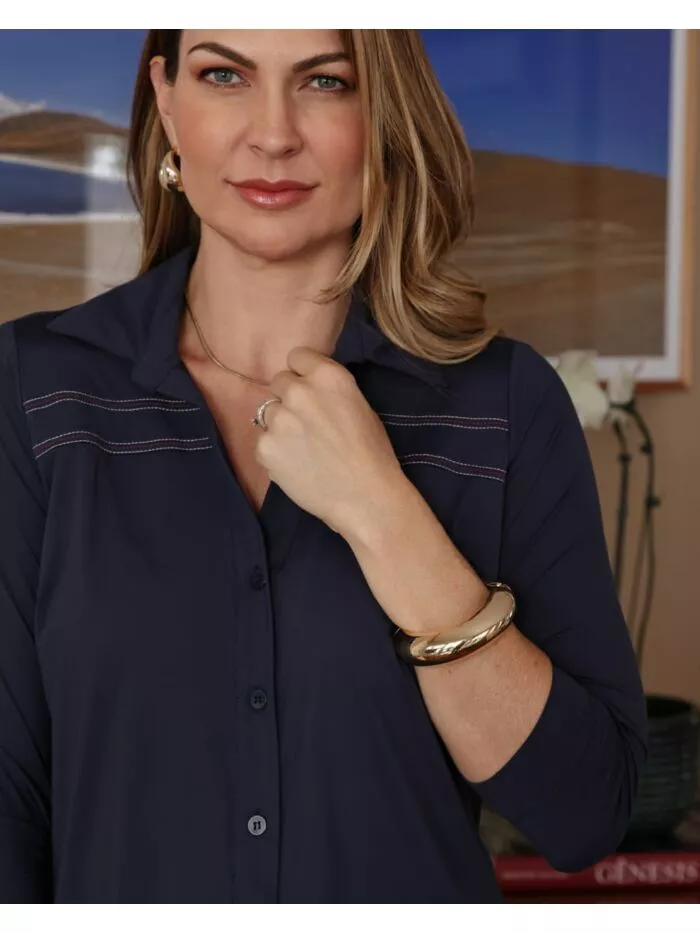Camisa Fiorela Preta em Malha Fria 1