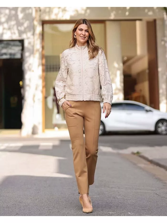 Calça Greta Reta em Malha Crepe – Toffe 1