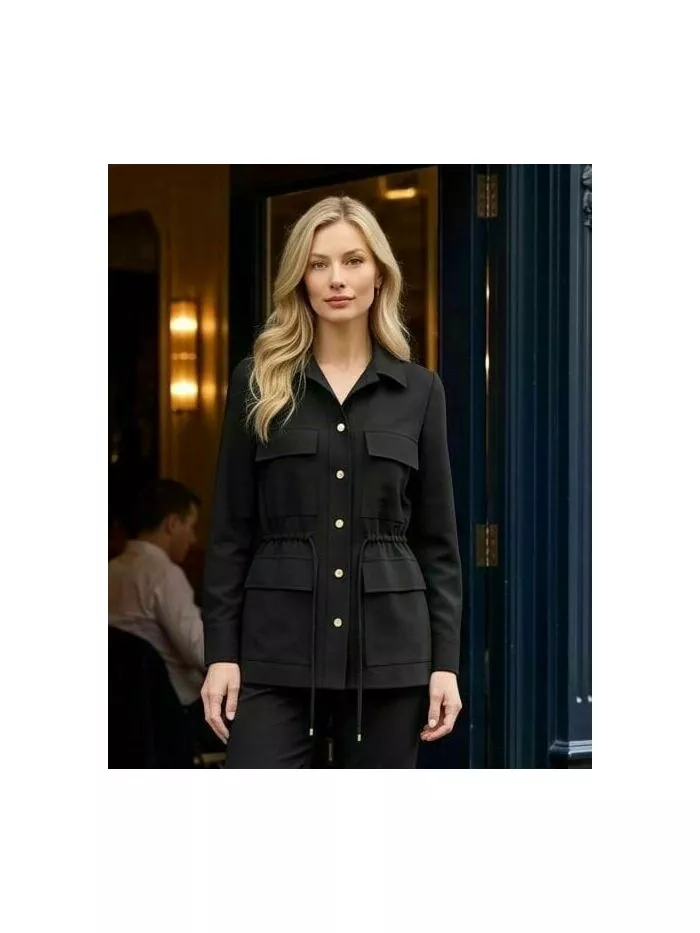 Parka Aline em Linho Preta 1