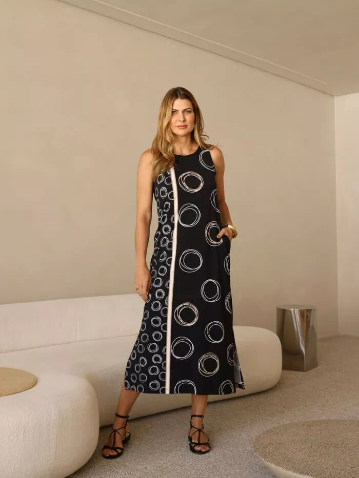 Vestido Midi Estampado em Malha Fria 1