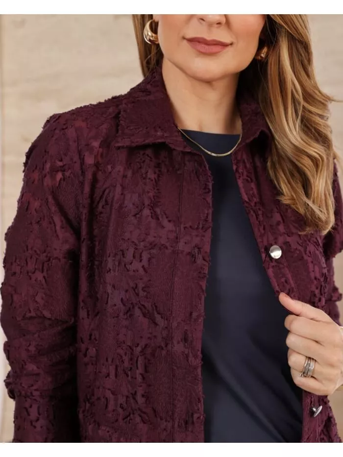Parka Jasminy Feminina em Renda Vinho 1