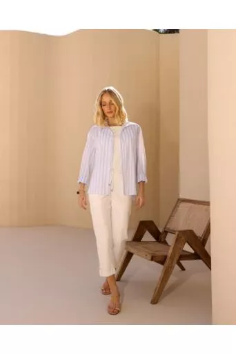 Camisa Tereza Listrada Azul 1
