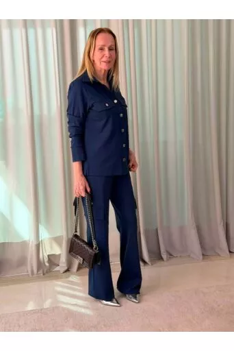 Conjunto Leila em Malha Estruturada Azul 1