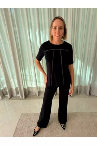 Conjunto Deise em Malha Denim Preto 1