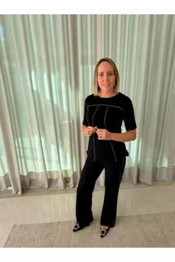 Conjunto Deise em Malha Denim Preto 1