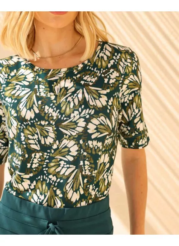 Blusa Amalia Estampada Cor Verde 3