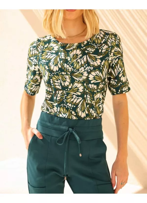Blusa Amalia Estampada Cor Verde 1