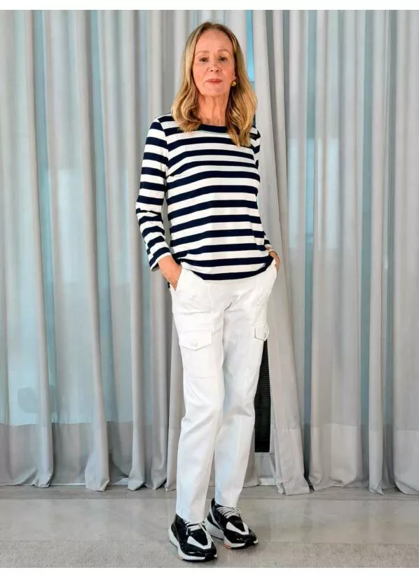 Blusa Cristina Listrada em Malha 1