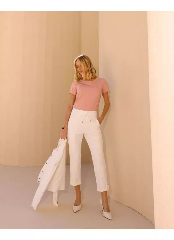 Blusa Fernanda Rosa em Malha Fria Básica 1