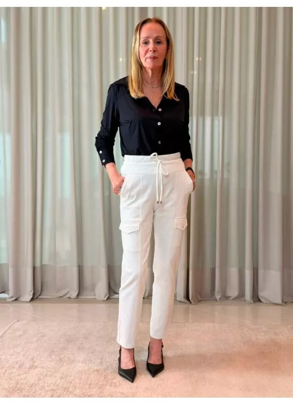 Calça Kika Off White em Malha 1