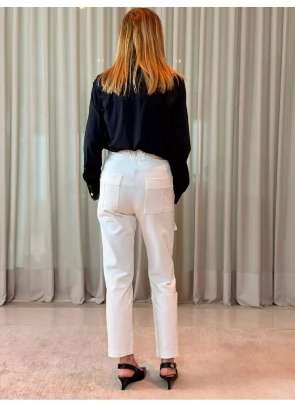 Calça Kika Off White em Malha 3