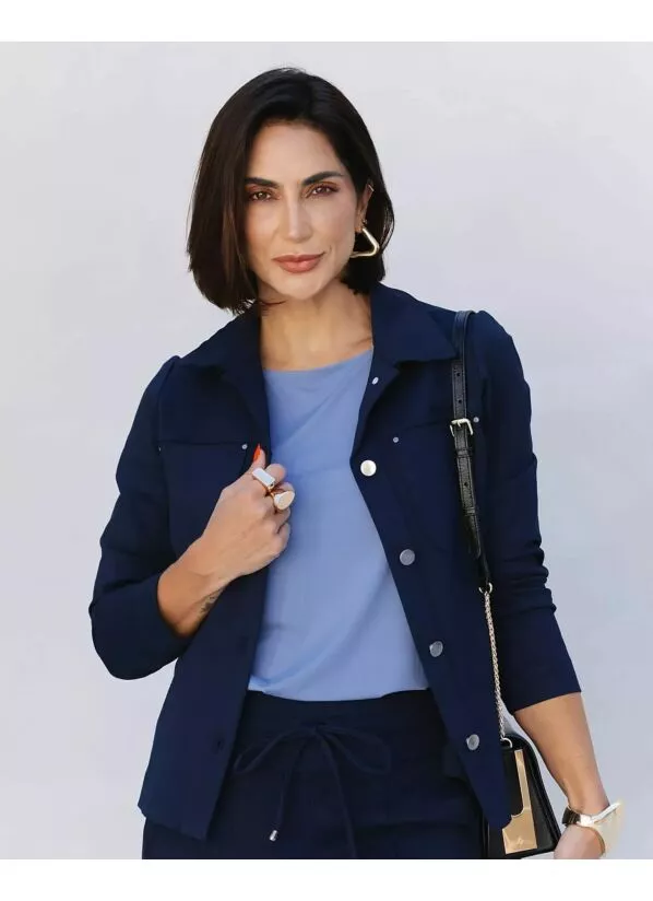 Camisa Clara em malha azul 1