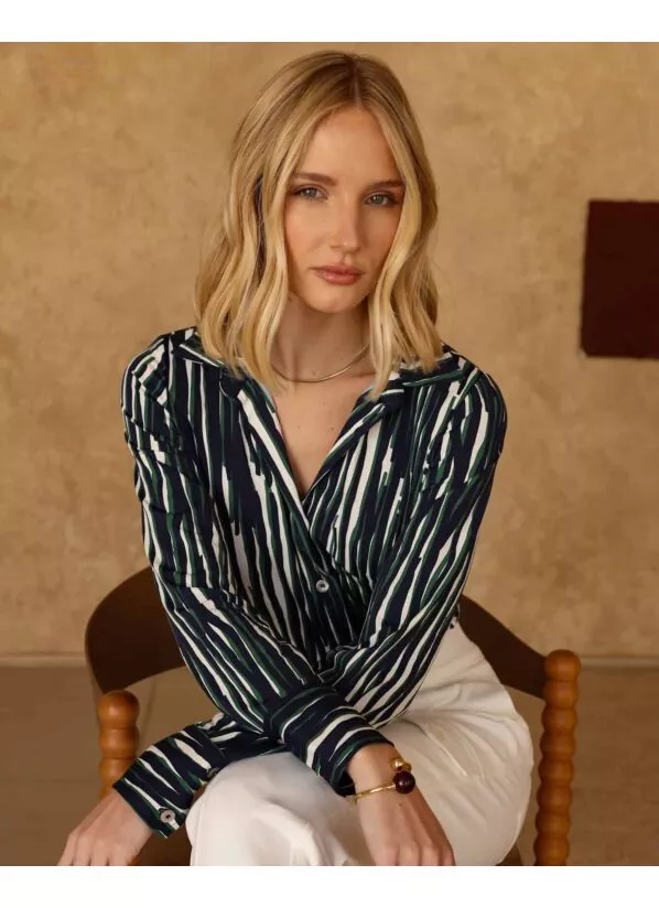 Camisa Viviane Listrada Malha Fria 2