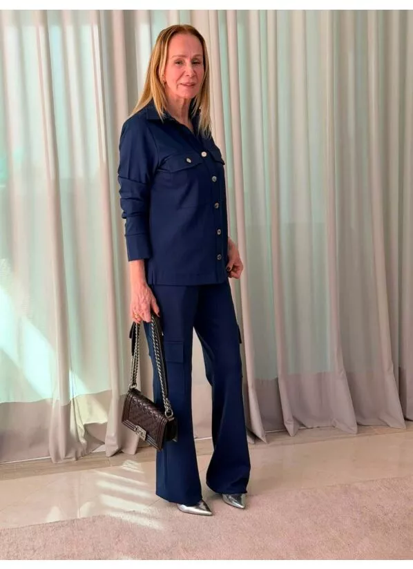 Conjunto Leila em Malha Estruturada Azul 2