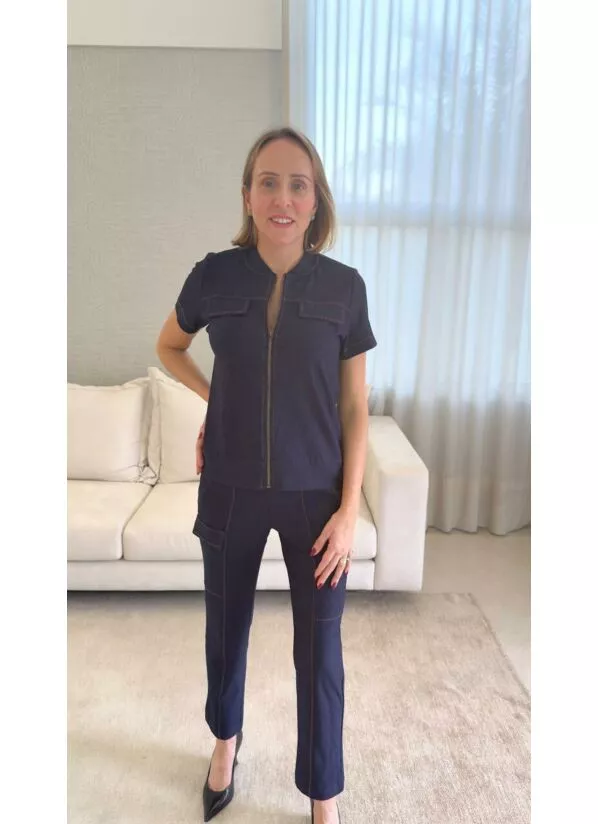 Conjunto Diana em Malha Denim azul 1