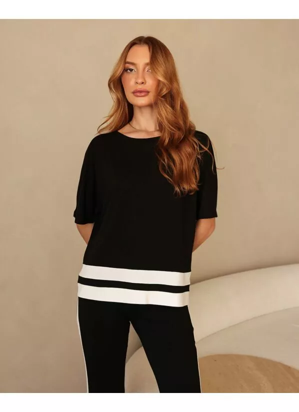 Conjunto Kira em malha preto 2