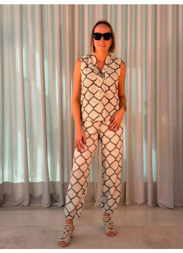 Conjunto Nancy Estampado Blusa e Calça 2
