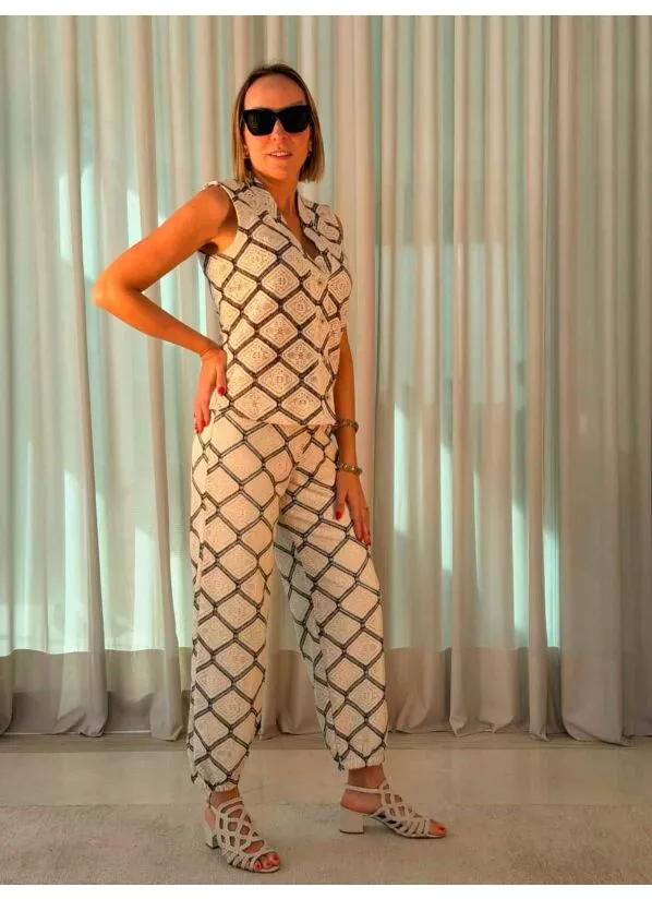 Conjunto Nancy Estampado Blusa e Calça 1