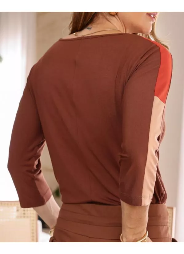 Blusa Soraia Marrom Caramelo 3