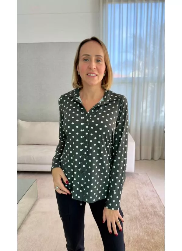 Camisa Luiza Preta com Poá 1