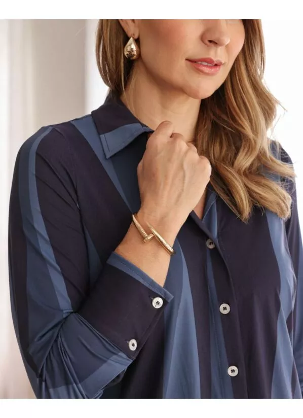 Camisa Clarice Denim em Malha Fria Estampada 3