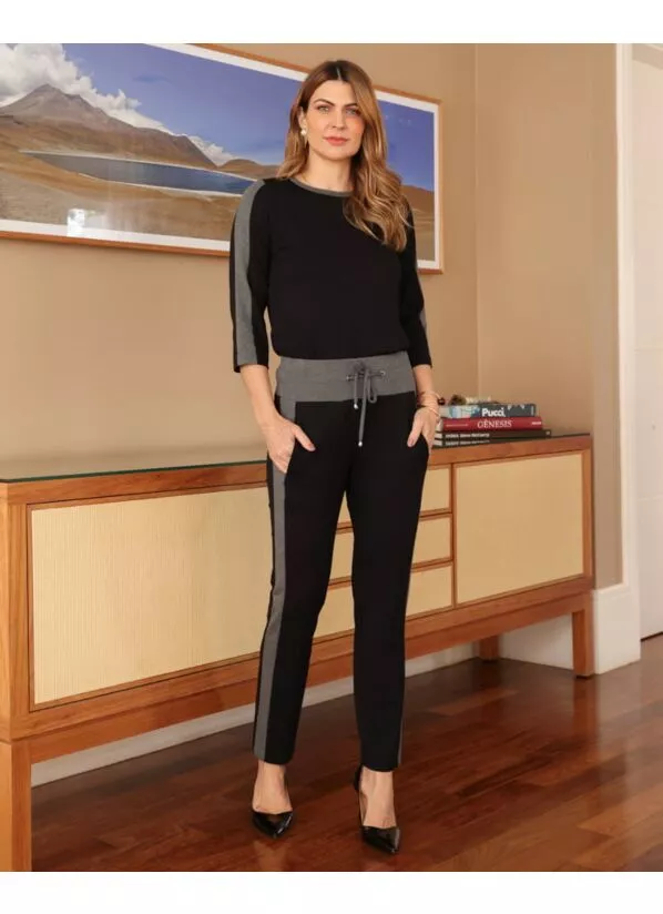 Conjunto Cris Preto Feminino em Malha 2