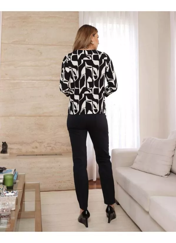 Calça Elis Feminina Malha Estruturada Preta 2