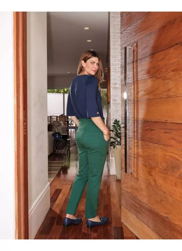 Blusa Elisa em Malha Fria – Azul Marinho 3