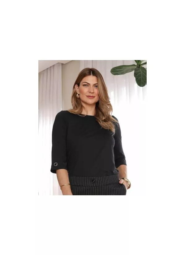 Blusa Elisa em Malha Fria – Preta 1
