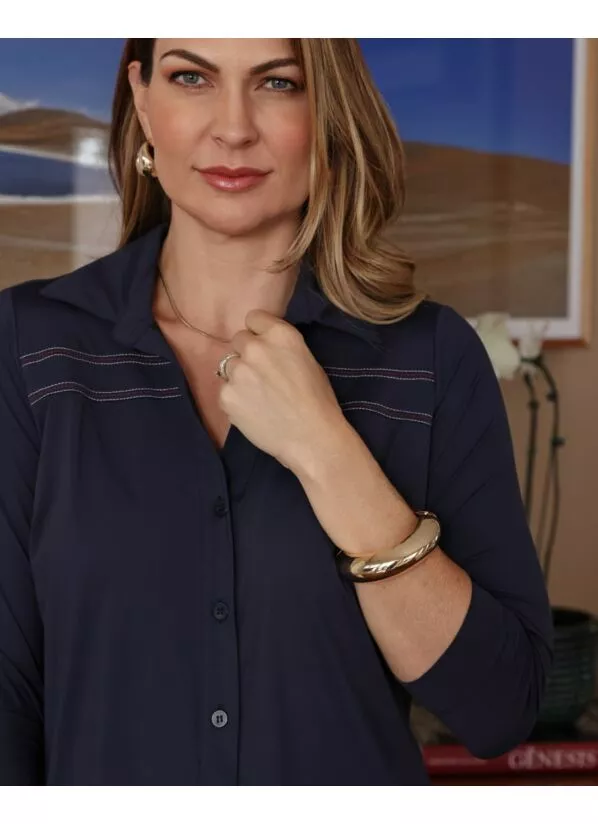 Camisa Fiorela Preta em Malha Fria 1