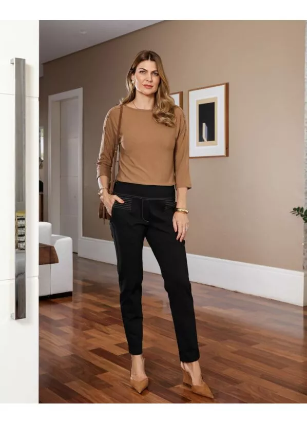 Calça Gisele Preta em Malha 1