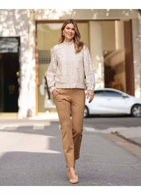 Calça Greta Reta em Malha Crepe – Toffe 1