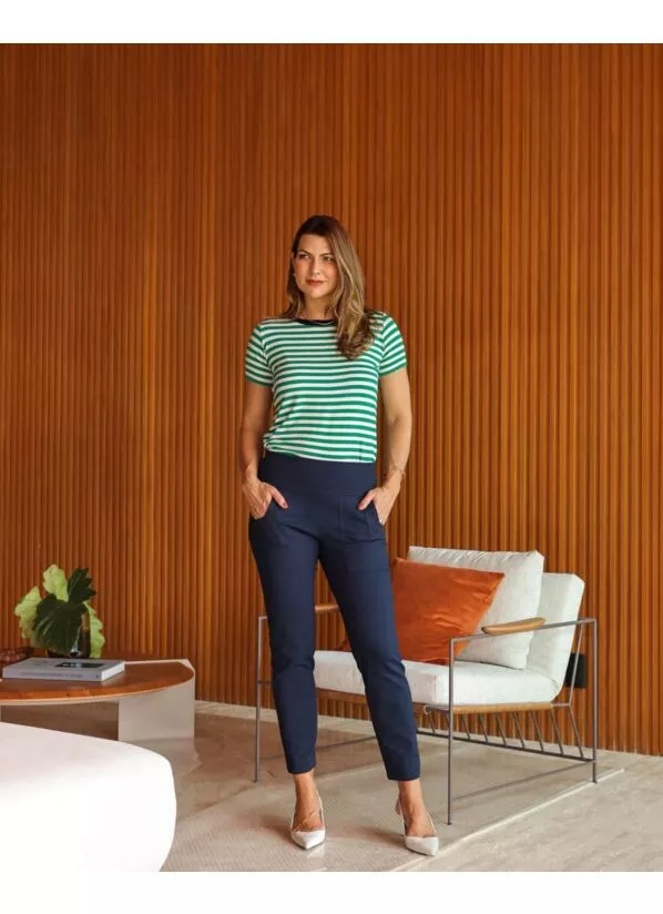 Calça Feminina Joyce em Montaria Azul Marinho 1