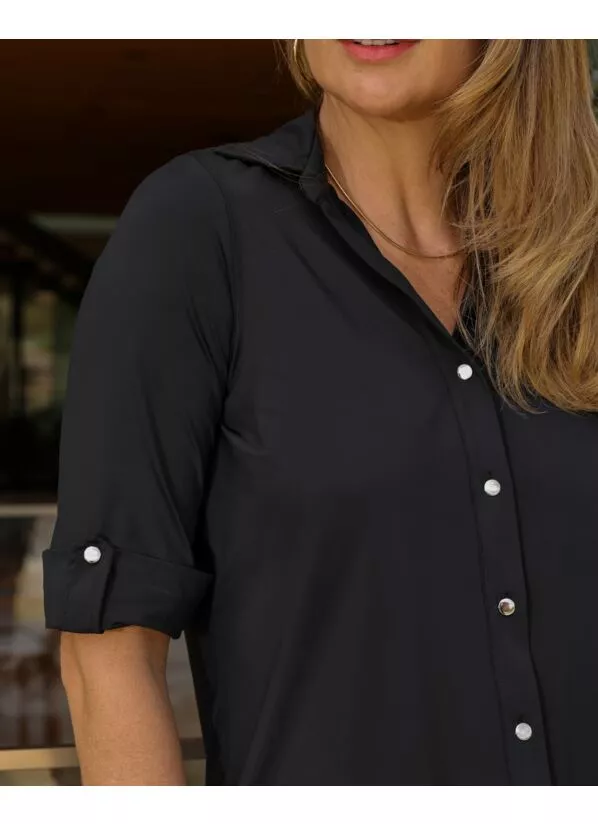 Camisa Olivia em Malha Fria  Preta 2