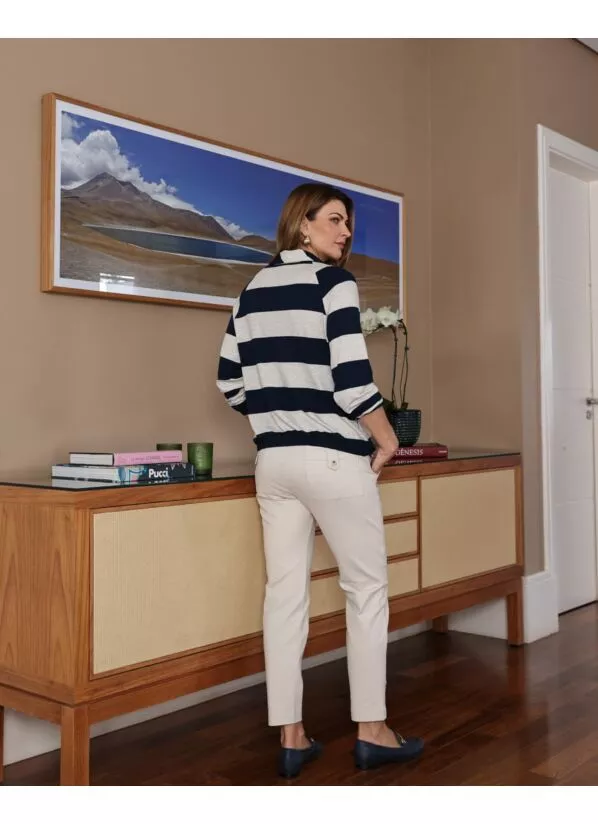 Calça Paola Malha Estruturada cereal 3