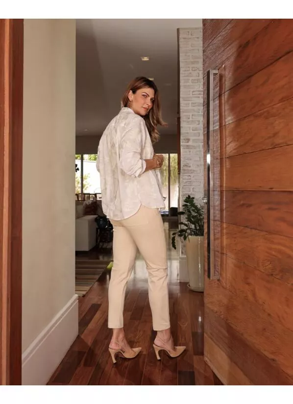 Calça Paola Feminina Malha Estruturada Cogumelo 3