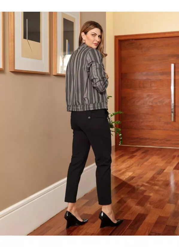 Calça Paola Feminina Malha Estruturada Preta 3