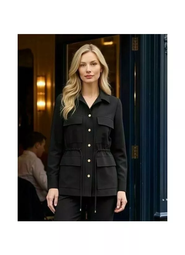 Parka Aline em Linho Preta 1